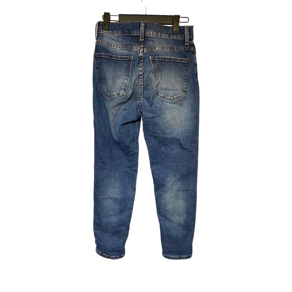 Mott & Bow Mom Jeans 25 Med Wash Cotton Blend High Waist Denim Faded Casual - Picture 3 of 4